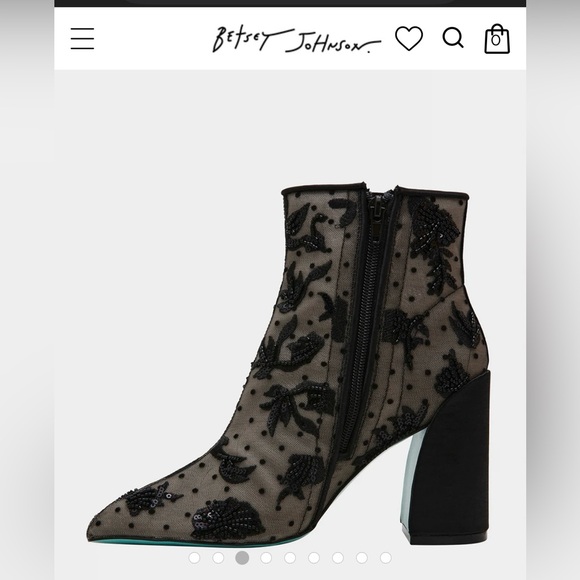 Betsey Johnson Black and Cream Merri Sequin Booties - Picture 4 of 12